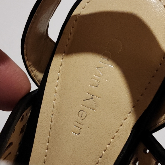 Calvin Klein - Vallin Snake Black And White Heel Wedges - Picture 8 of 12